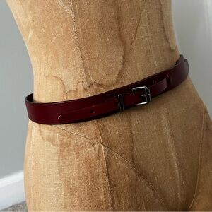 Linea Pelle Oxblood Red Thin Leather Waist Belt Small Sm S
